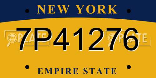 7P41276 New York License Plate