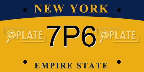 7P6 New York License Plate