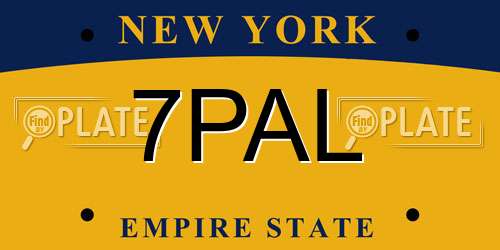 7PAL New York License Plate