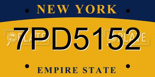 7PD5152 New York License Plate