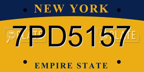 7PD5157 New York License Plate