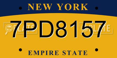 7PD8157 New York License Plate