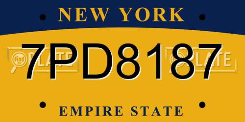 7PD8187 New York License Plate