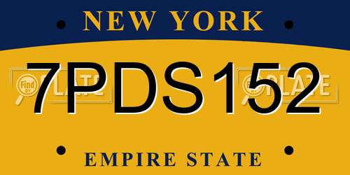 7PDS152 New York License Plate