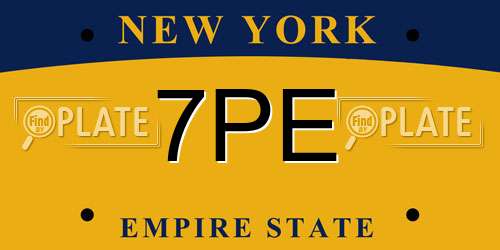 7PE New York License Plate