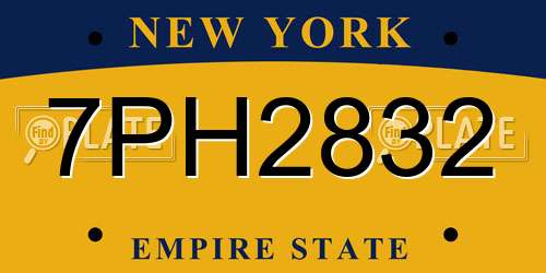 7PH2832 New York License Plate