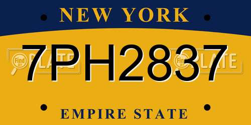 7PH2837 New York License Plate