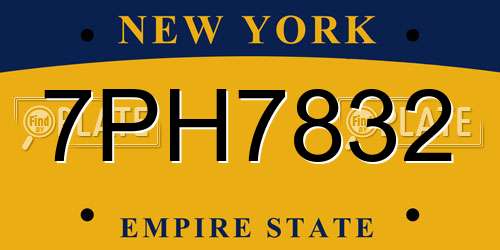 7PH7832 New York License Plate