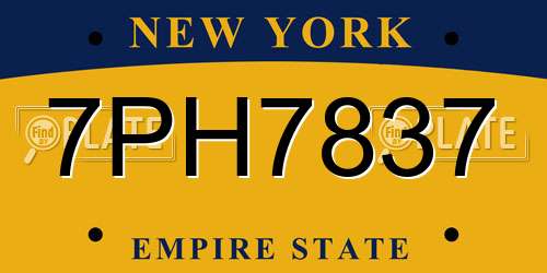 7PH7837 New York License Plate