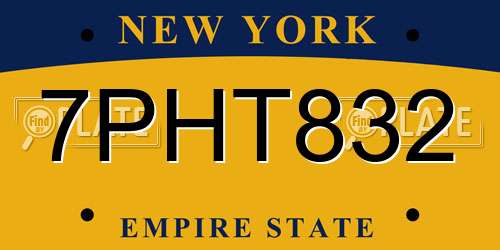 7PHT832 New York License Plate