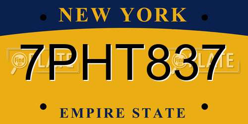 7PHT837 New York License Plate