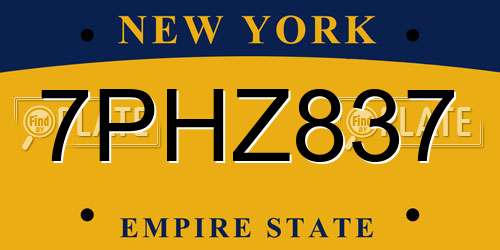 7PHZ837 New York License Plate