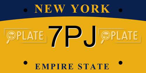 7PJ New York License Plate