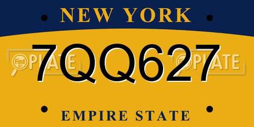 7QQ627 New York License Plate