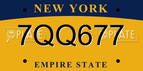 7QQ677 New York License Plate