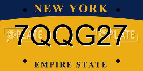 7QQG27 New York License Plate