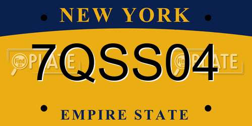 7QSS04 New York License Plate