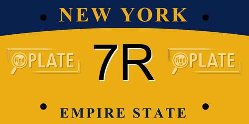 7R New York License Plate