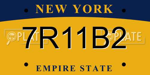 7R11B2 New York License Plate