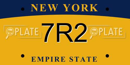 7R2 New York License Plate