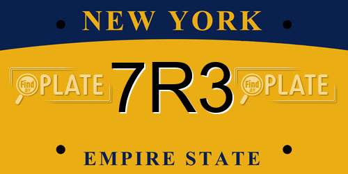7R3 New York License Plate