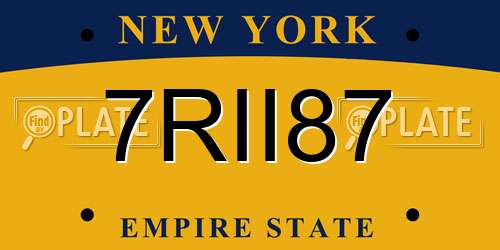 7RII87 New York License Plate