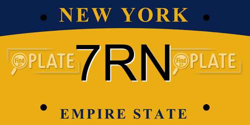 7RN New York License Plate