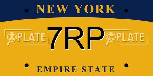 7RP New York License Plate