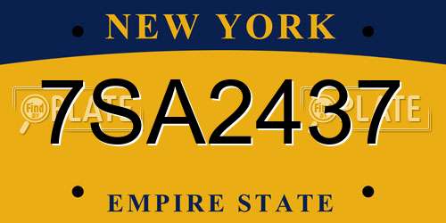 7SA2437 New York License Plate