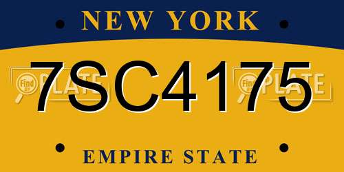 7SC4175 New York License Plate