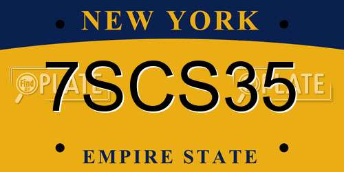 7SCS35 New York License Plate