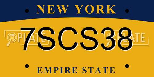 7SCS38 New York License Plate