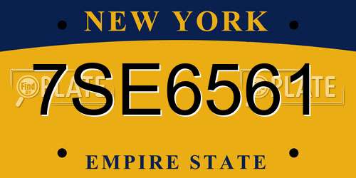 7SE6561 New York License Plate