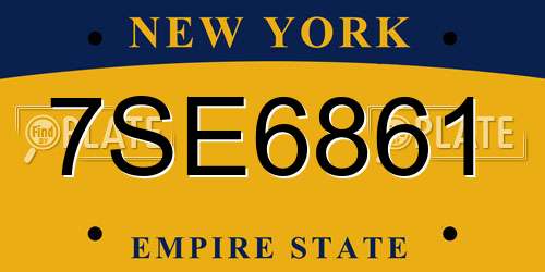 7SE6861 New York License Plate