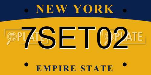7SET02 New York License Plate