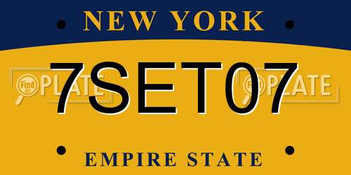 7SET07 New York License Plate