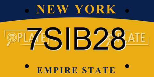7SIB28 New York License Plate