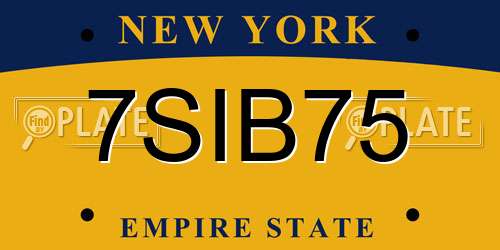 7SIB75 New York License Plate
