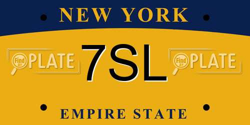 7SL New York License Plate
