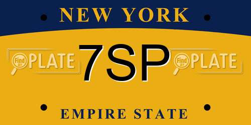 7SP New York License Plate