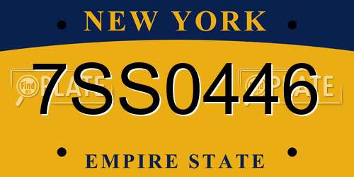 7SS0446 New York License Plate