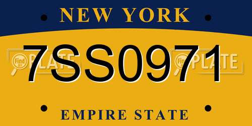 7SS0971 New York License Plate
