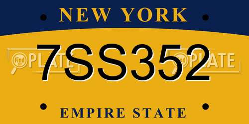 7SS352 New York License Plate