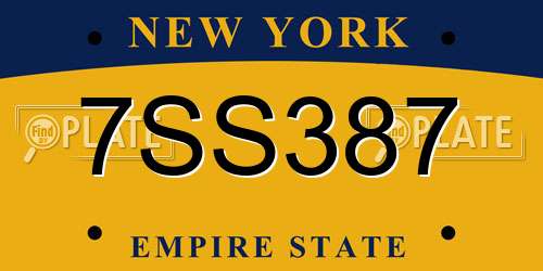 7SS387 New York License Plate