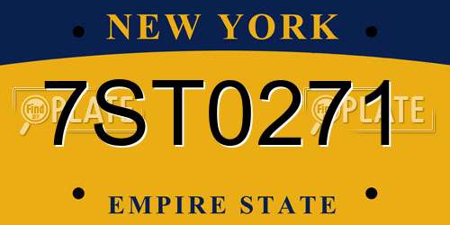 7ST0271 New York License Plate