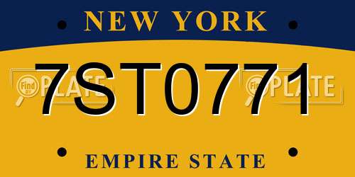 7ST0771 New York License Plate
