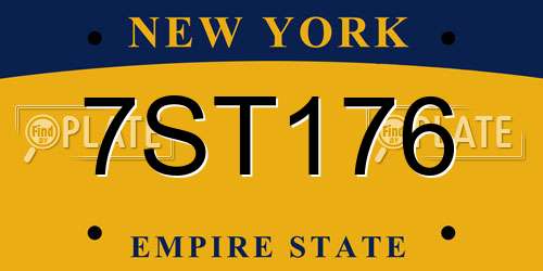7ST176 New York License Plate
