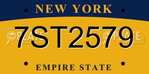 7ST2579 New York License Plate