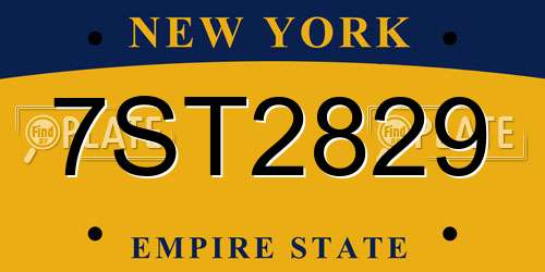7ST2829 New York License Plate