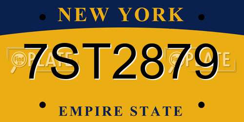 7ST2879 New York License Plate